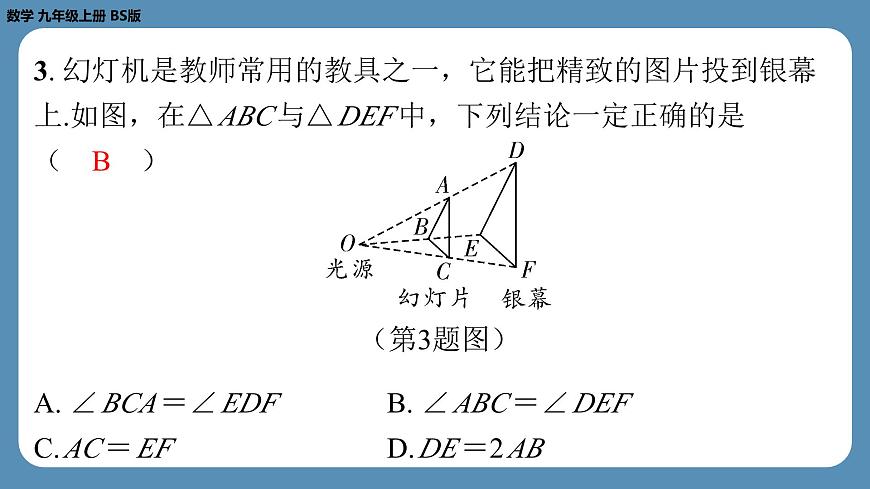 2024-2025学年度北师版九上数学5.1投　影（第一课时）【课外培优课件】第4页