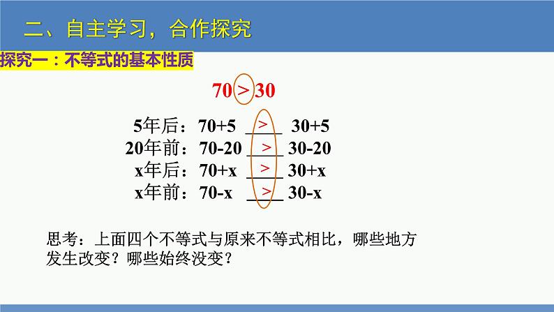 北师版八下数学2.2不等式的基本性质上课课件第5页