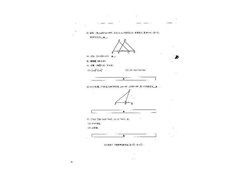 四川省甘孜藏族自治州2023—2024学年质量检测七年级下学期数学期末试题第3页