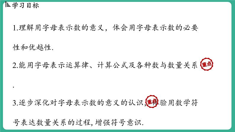 3.1  用字母表示数（课件）-2024--2025学年 冀教版（2024）七年级数学上册02