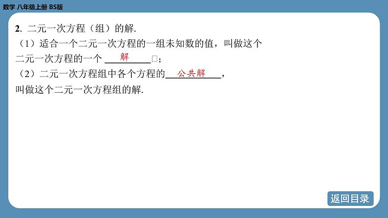 2024-2025学年度北师版八上数学-第五章-二元一次方程组-回顾与思考【课件】第4页