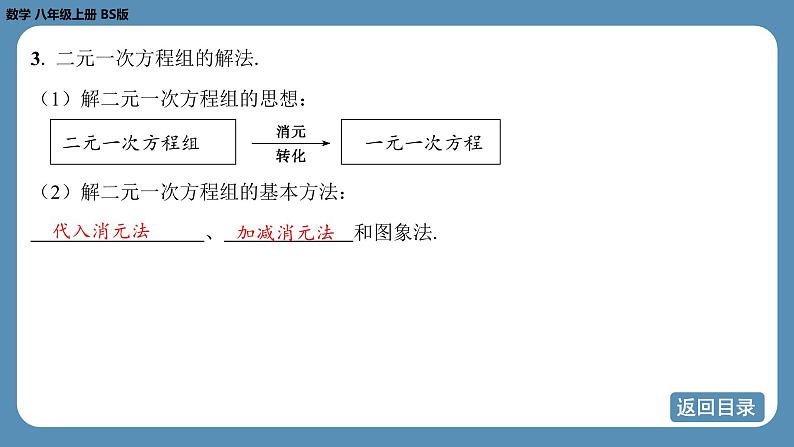 2024-2025学年度北师版八上数学-第五章-二元一次方程组-回顾与思考【课件】第5页