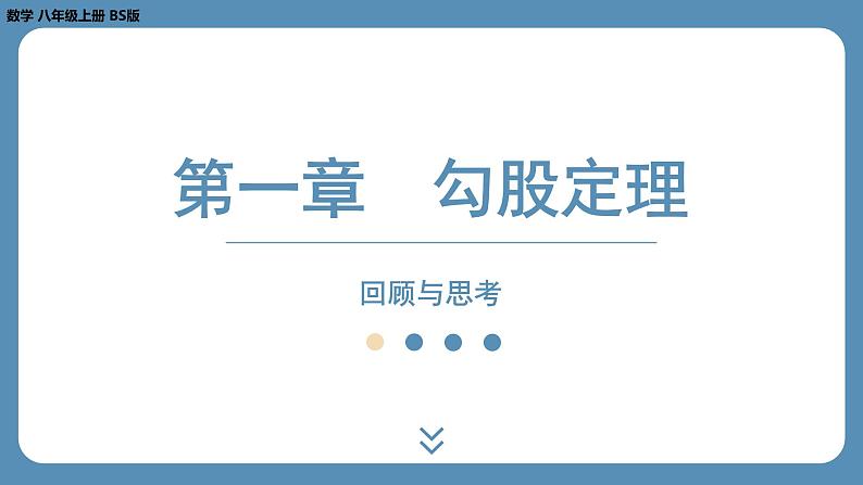 2024-2025学年度北师版八上数学-第一章-勾股定理-回顾与思考【课件】第1页