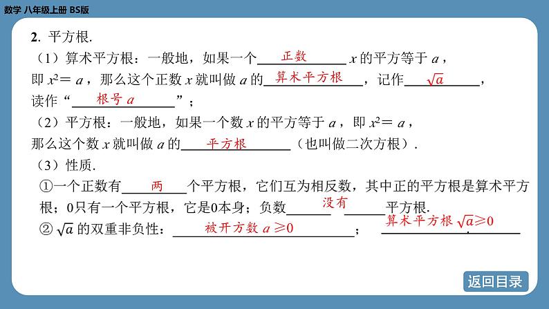 2024-2025学年度北师版八上数学-期末复习课二（第二章 实　数）【课件】第4页