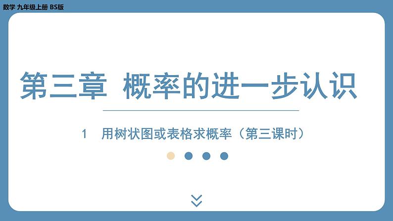 2024-2025学年度北师版九上数学3.1用树状图或表格求概率（第三课时）【课件】第1页