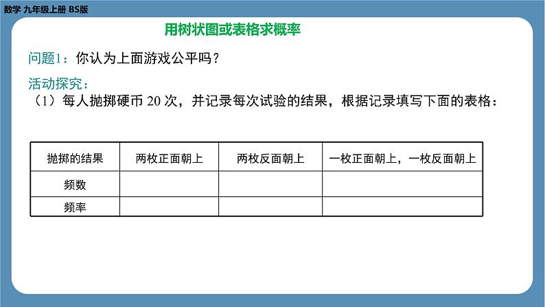 2024-2025学年度北师版九上数学3.1用树状图或表格求概率（第一课时）【课件】第8页