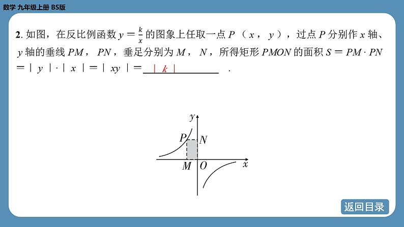 2024-2025学年度北师版九上数学6.2反比例函数的图象与性质（第二课时）【课件】第5页