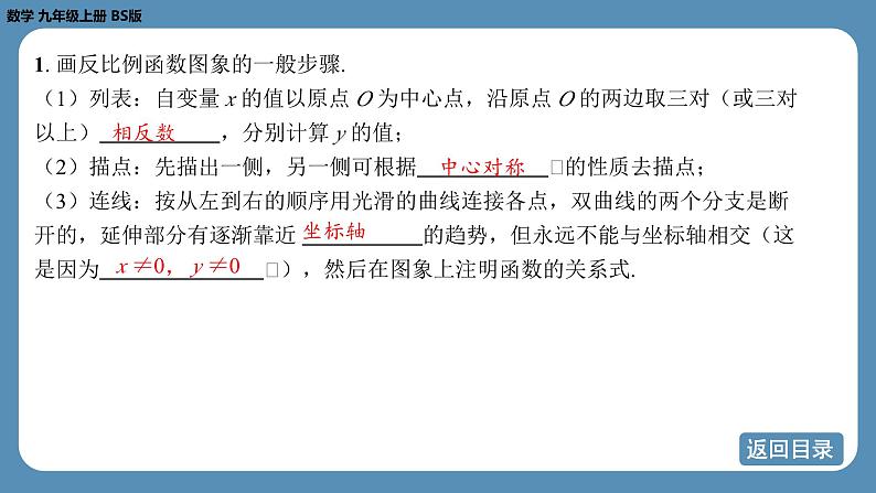 2024-2025学年度北师版九上数学6.2反比例函数的图象与性质（第一课时）【课件】04