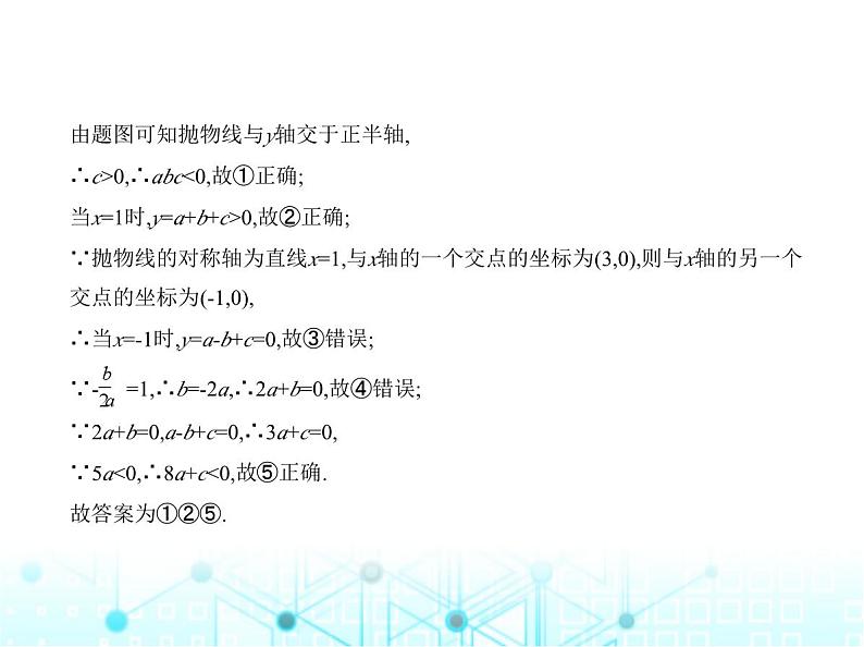 沪科版初中九年级数学上册专项素养巩固训练卷(一)二次函数图象的巧用练课件第8页