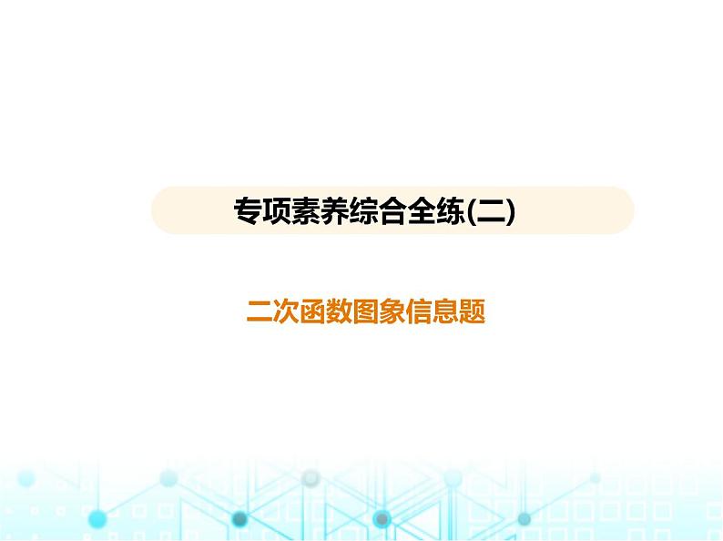 沪科版初中九年级数学上册专项素养综合练(二)二次函数图象信息题课件第1页