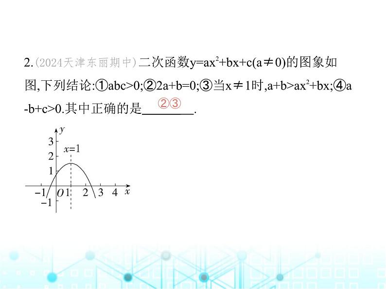 沪科版初中九年级数学上册专项素养综合练(二)二次函数图象信息题课件第4页