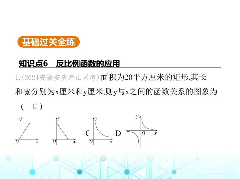 沪科版初中九年级数学上册21-5反比例函数第三课时反比例函数的应用课件02