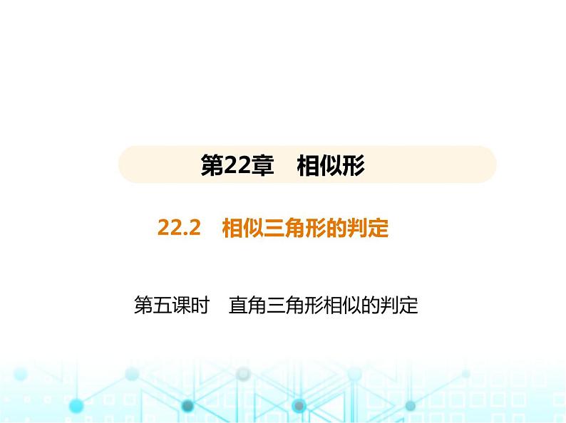 沪科版初中九年级数学上册22-2相似三角形的判定第五课时直角三角形相似的判定基础过关练课件01