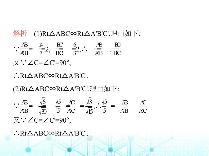 沪科版初中九年级数学上册22-2相似三角形的判定第五课时直角三角形相似的判定基础过关练课件06