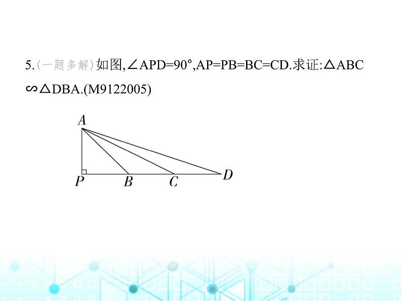 沪科版初中九年级数学上册22-2相似三角形的判定第四课时相似三角形的判定定理3基础过关练课件07