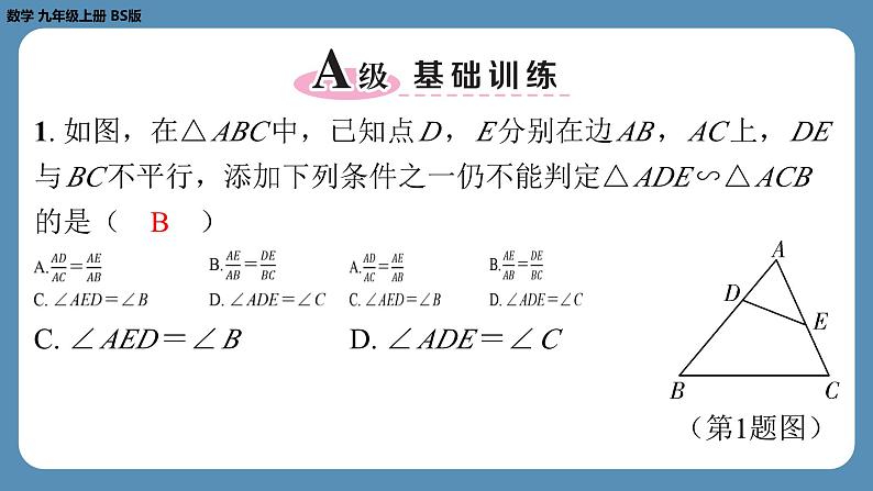 北师版九上数学4.4探索三角形相似的条件（第二课时）（课外培优课件）第2页