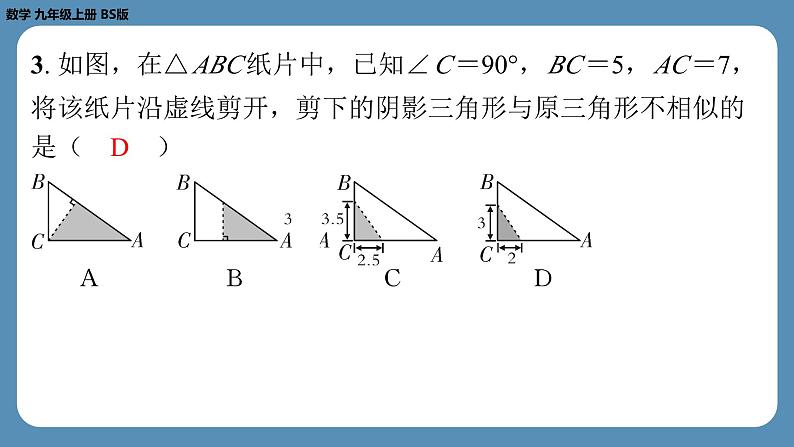 北师版九上数学4.4探索三角形相似的条件（第二课时）（课外培优课件）第4页