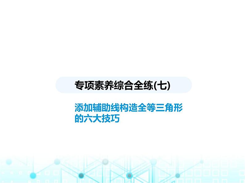 华东师大版初中八年级数学上册专项素养综合练(七)添加辅助线构造全等三角形的六大技巧课件01