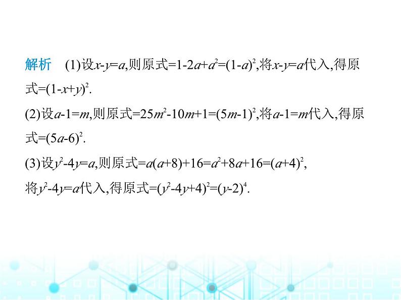 华东师大版初中八年级数学上册专项素养综合练(三)因式分解面面观课件第5页