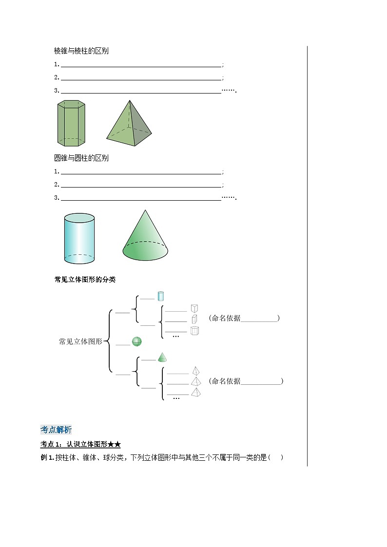 人教版七年级数学上册  6.1.1.1 认识立体图形与平面图形  PPT+导学案+教学设计+分层练习02