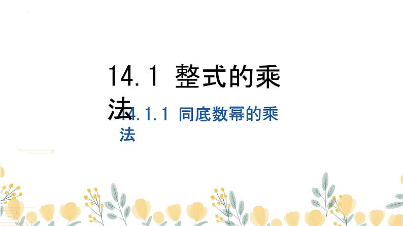 14.1.1 同底数幂的乘法  课件 2024—2025学年人教版数学八年级上册第1页