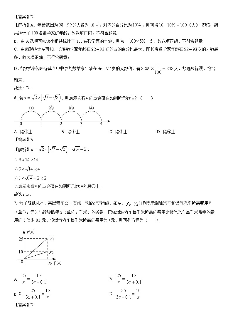 [数学]宁夏回族自治区石嘴山市惠农区2024年中考模拟试题(解析版)03