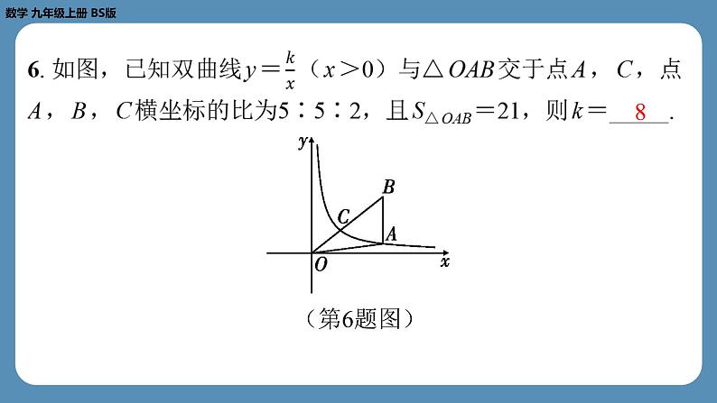 北师版九上数学专题8反比例函数y＝kx（k≠0）中k的几何意义（课外培优课件）07