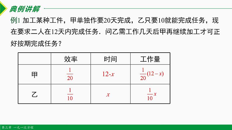 人教版七年级数学上册同步教材3.4 实际问题 第2课 工程问题（课件）第7页