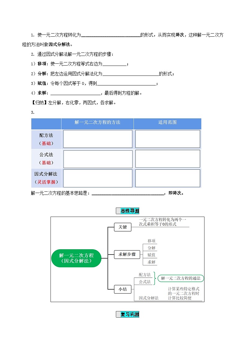21.2.3 解一元二次方程（因式分解法）课件+教学设计+导学案+分层练习02