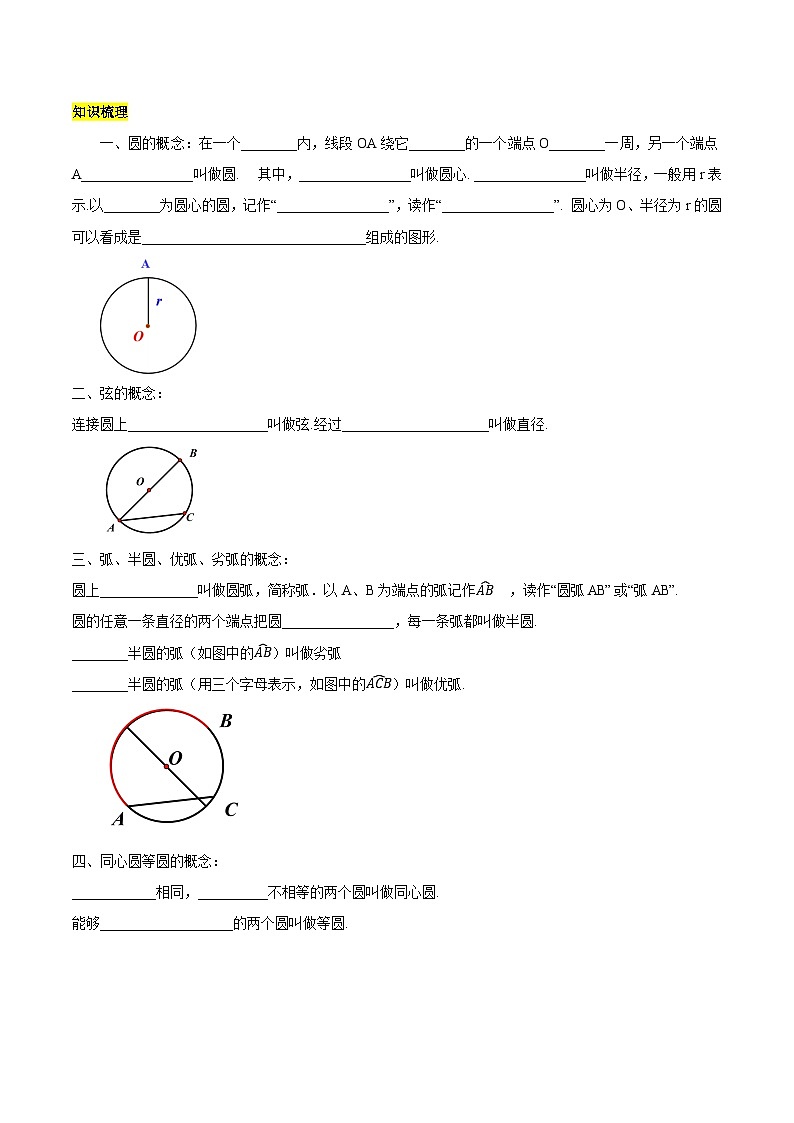 第二十四章 圆（知识清单）原卷版+解析版02