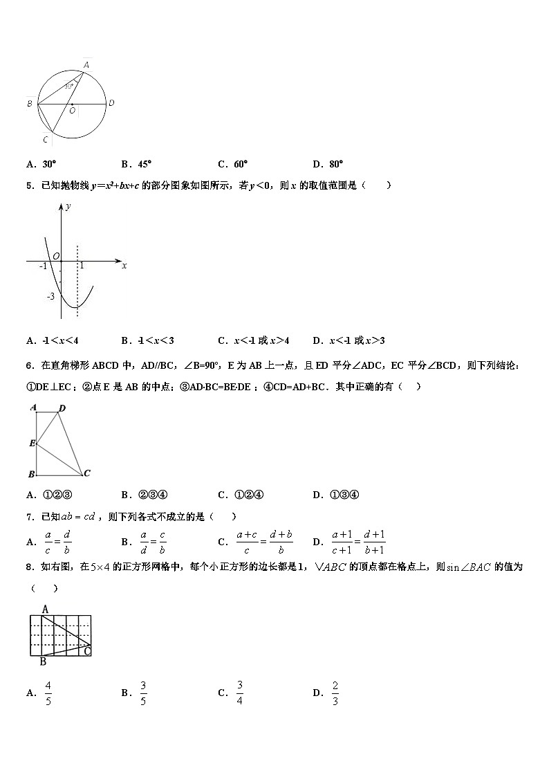 浙江省温州市平阳县2022年数学九上期末质量跟踪监视试题含解析02