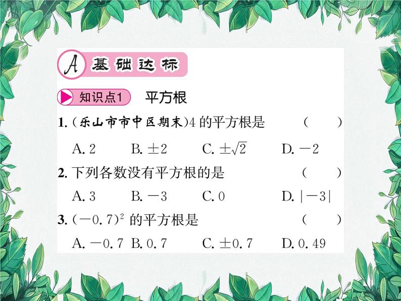 11.1.1 平方根 华东师大版数学八年级上册课件02