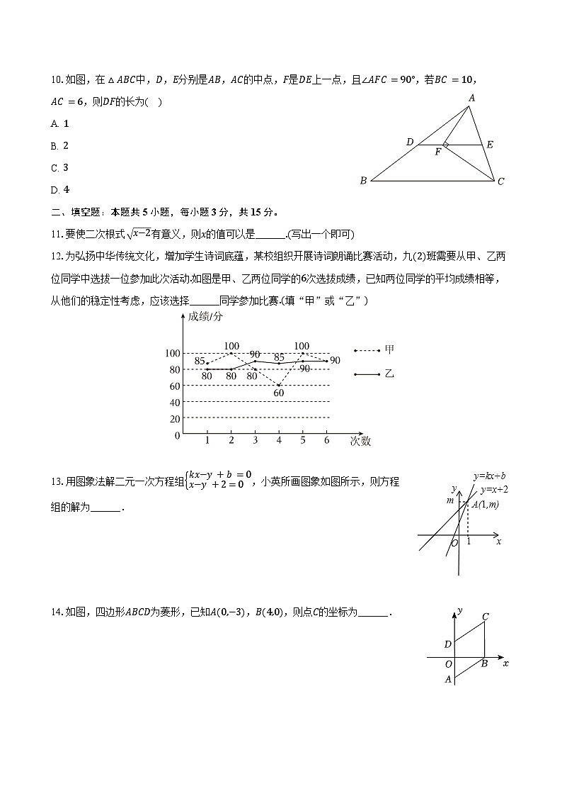 2023-2024学年河南省安阳市殷都区八年级（下）期末数学试卷（含答案）第2页