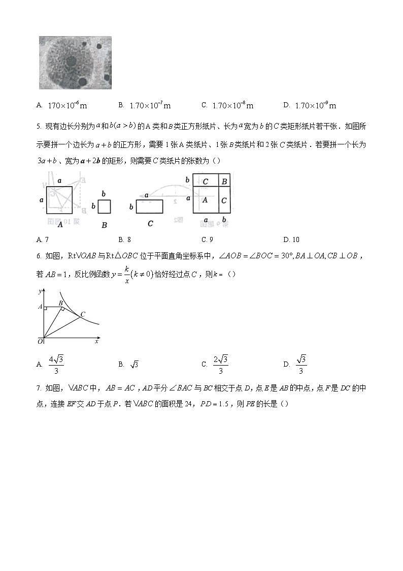 2024年山东省枣庄市薛城区中考二模数学试题（原卷版）第2页