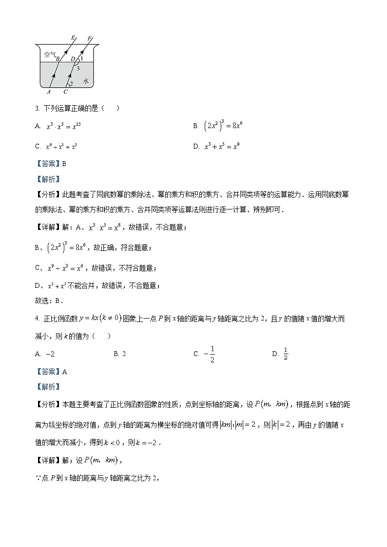 2024年陕西省西安市雁塔区陕西师范大学附属中学中考六模数学试题（解析版）第2页