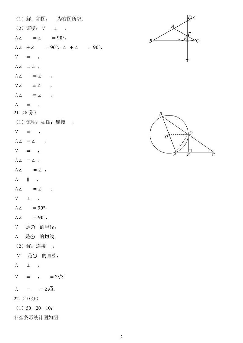 数学试题参考答案（4.23）第2页