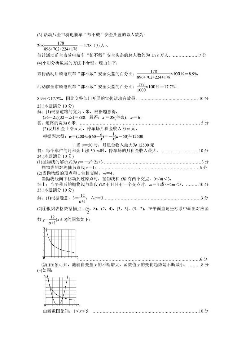 2024年江苏省东台市九年级中考模拟检测数学答案第2页