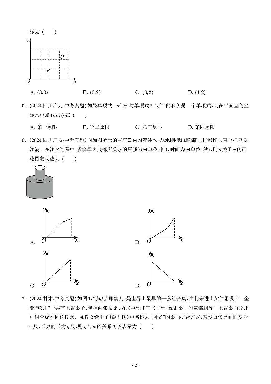 平面直角坐标系与函数基础知识（学生版）第2页