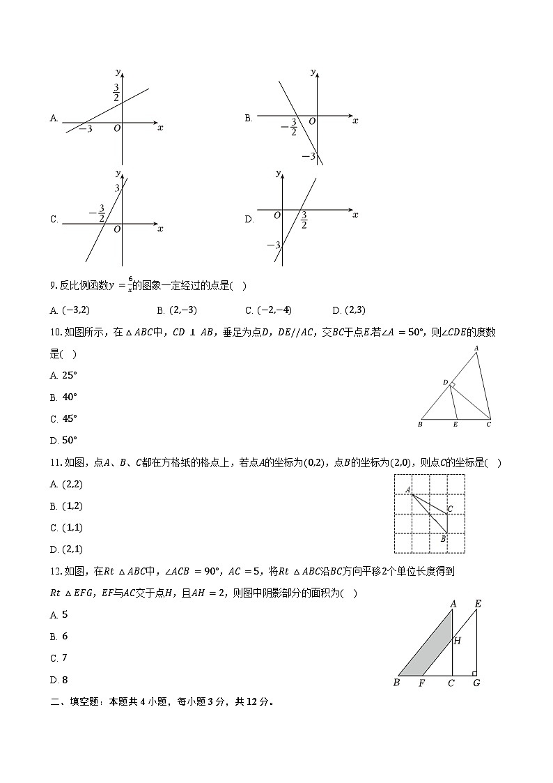 2023-2024学年海南省东方市八年级（下）期末数学试卷（含答案）第2页