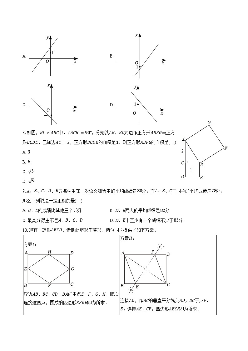 2023-2024学年河北省雄安新区八年级（下）期末数学试卷（含答案）第2页
