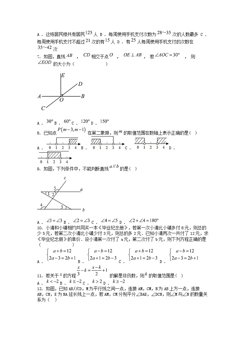 [数学][期末]湖南省衡阳市衡阳县井头中学2023-2024学年七年级下学期期末数学试卷第2页