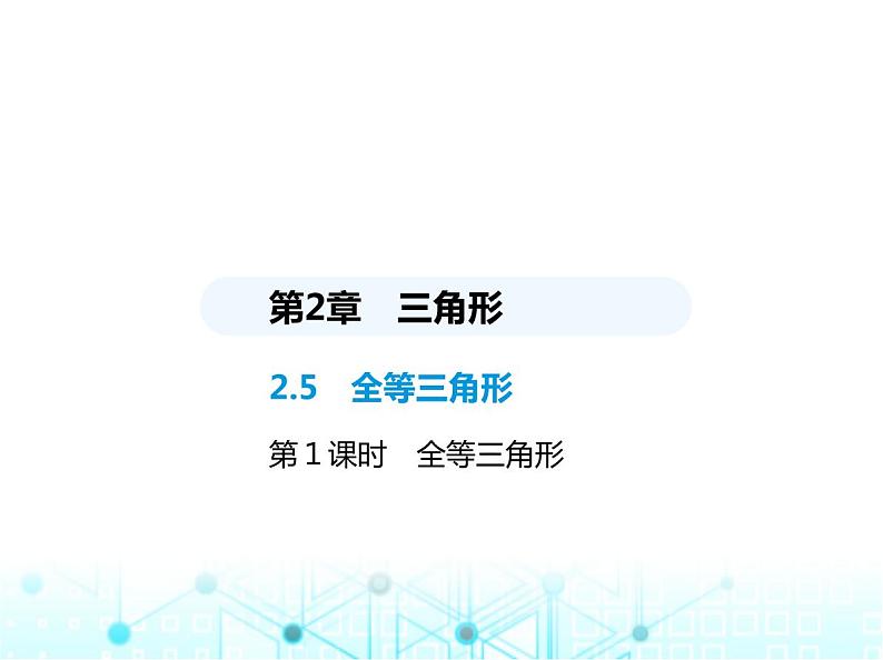 湘教版初中八年级数学上册2-5全等三角形第1课时全等三角形课件第1页