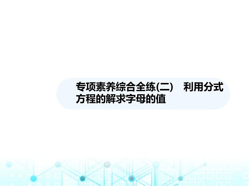 湘教版初中八年级数学上册专项素养综合练(二)利用分式方程的解求字母的值课件第1页