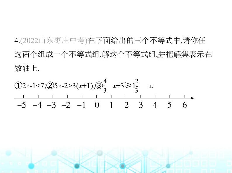 湘教版初中八年级数学上册专项素养综合练(九)解一元一次不等式(组)的四种类型课件第8页