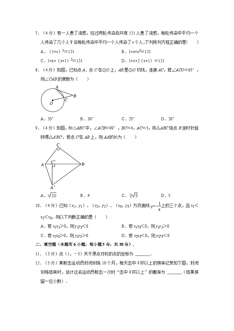 2022-2023学年浙江省台州市温岭市九年级（上）期末数学试卷  含解析02