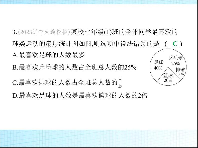 鲁教版六年级数学上册第4章数据的收集与整理3第1课时扇形统计图课件第4页