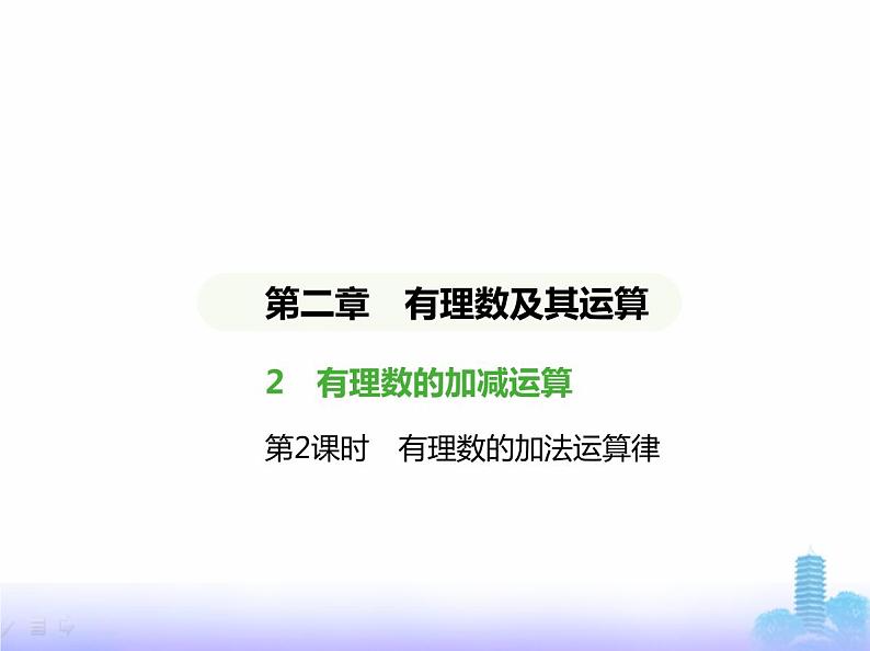 北师大版七年级数学上册第2章有理数及其运算2有理数的加减运算第2课时有理数的加法运算律课件第1页