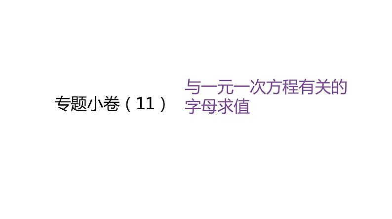 北师大版七年级数学上册专题小卷(11)与一元一次方程有关的字母求值课件01