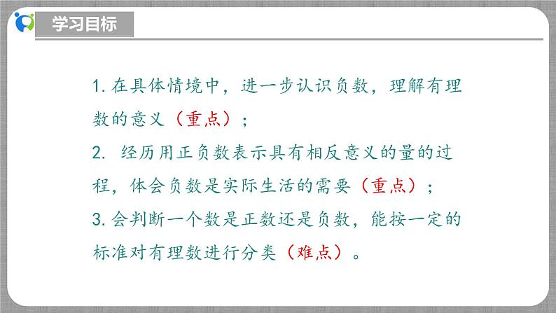 北师大版数学七年级上册 2.1.1 认识有理数 课件+教学设计+导学案+同步练习03