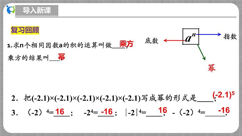 北师大版数学七年级上册 2.4.2 有理数的乘方第2课时 课件+教学设计+导学案+同步练习04